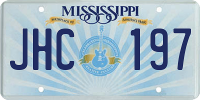 MS license plate JHC197