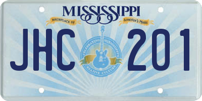 MS license plate JHC201