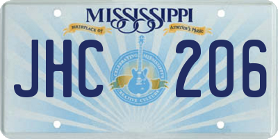 MS license plate JHC206
