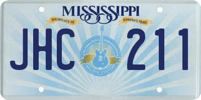 MS license plate JHC211