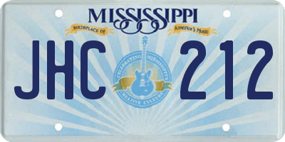 MS license plate JHC212