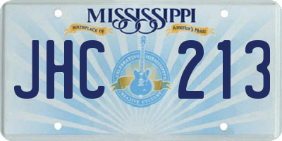 MS license plate JHC213
