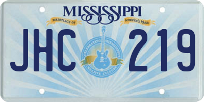 MS license plate JHC219