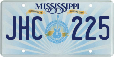 MS license plate JHC225