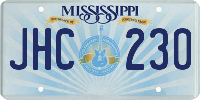 MS license plate JHC230