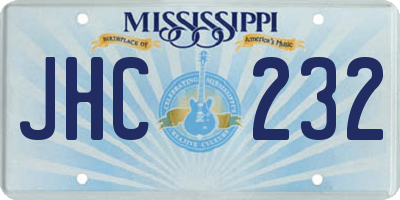 MS license plate JHC232