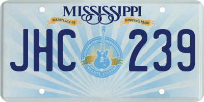 MS license plate JHC239