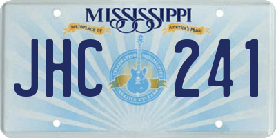 MS license plate JHC241
