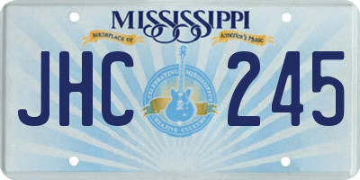 MS license plate JHC245