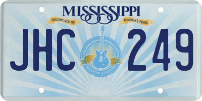 MS license plate JHC249