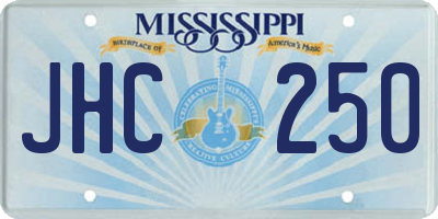 MS license plate JHC250
