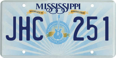 MS license plate JHC251