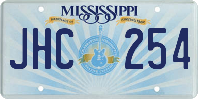 MS license plate JHC254