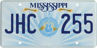 MS license plate JHC255