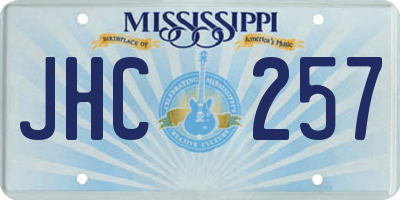 MS license plate JHC257