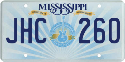 MS license plate JHC260
