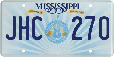 MS license plate JHC270