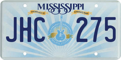 MS license plate JHC275
