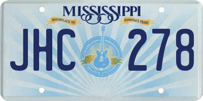 MS license plate JHC278