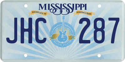 MS license plate JHC287