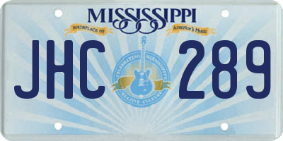 MS license plate JHC289