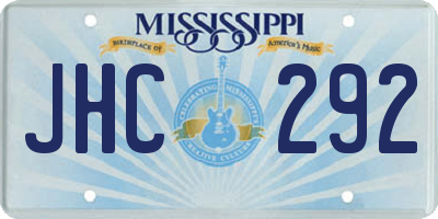 MS license plate JHC292