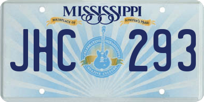 MS license plate JHC293