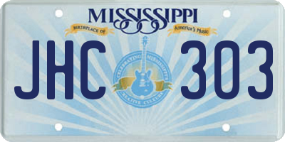 MS license plate JHC303
