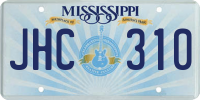 MS license plate JHC310