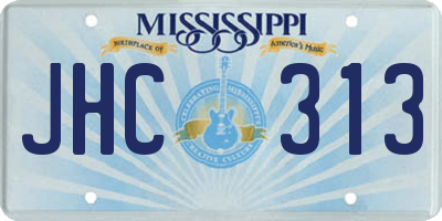 MS license plate JHC313