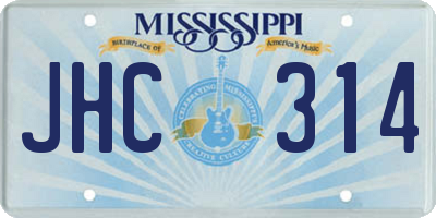 MS license plate JHC314