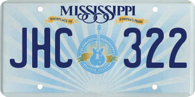 MS license plate JHC322