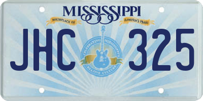 MS license plate JHC325