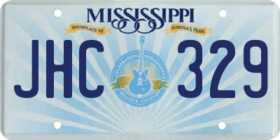 MS license plate JHC329