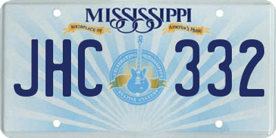 MS license plate JHC332