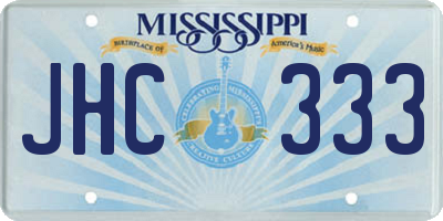MS license plate JHC333