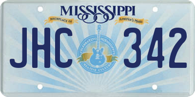 MS license plate JHC342