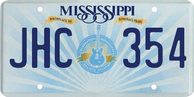 MS license plate JHC354