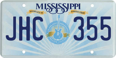 MS license plate JHC355