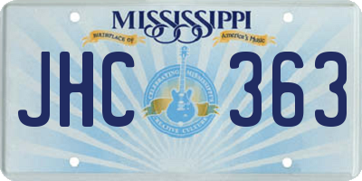 MS license plate JHC363