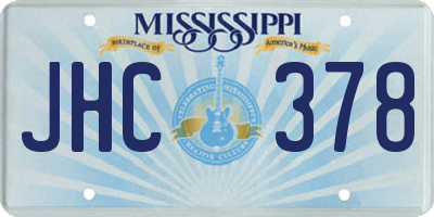 MS license plate JHC378