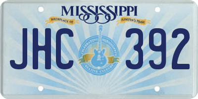 MS license plate JHC392