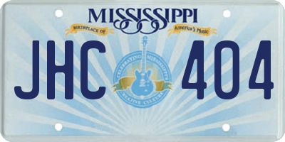 MS license plate JHC404