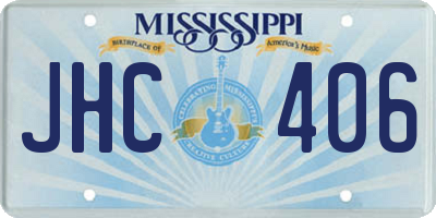 MS license plate JHC406
