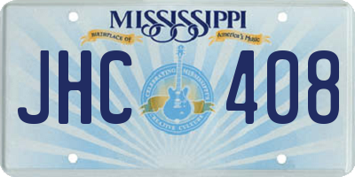 MS license plate JHC408