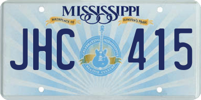 MS license plate JHC415