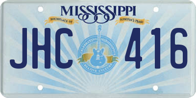MS license plate JHC416