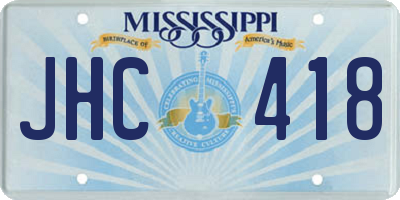 MS license plate JHC418