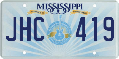 MS license plate JHC419