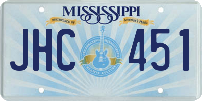 MS license plate JHC451